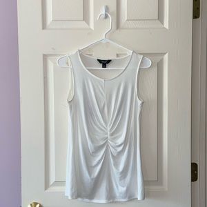 White Front Ruched Tank